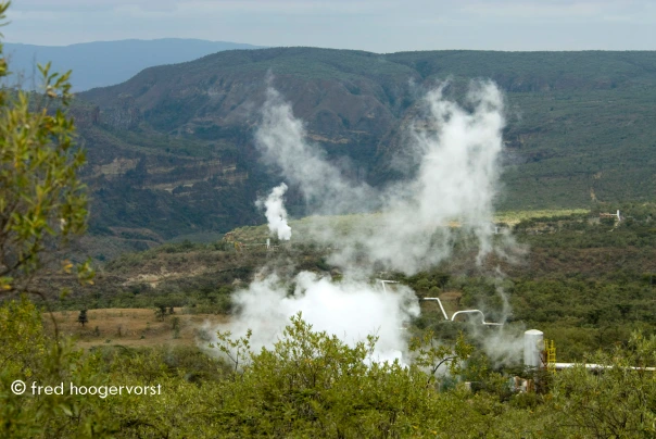 Kenya, Olkaria Geothermal Natural Heat and Energy Power Plant, Great Rift Valley